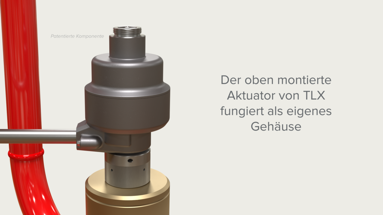 Sehen Sie hier, wie dieser oben montierte Stellantrieb selbst als Gehäuse fungiert und zusätzliche Komponenten überflüssig macht.